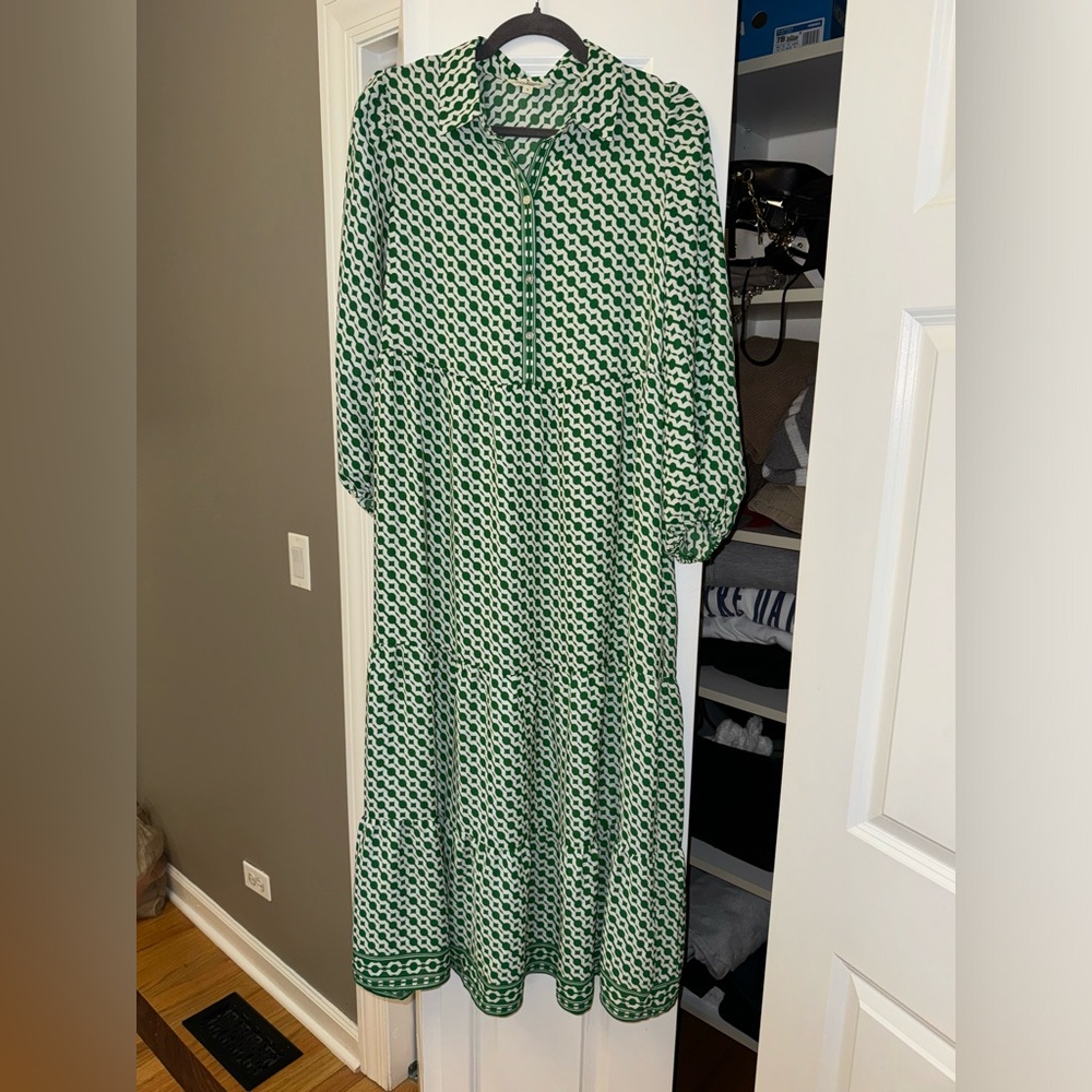 Max Studio button front tiered shirt dress